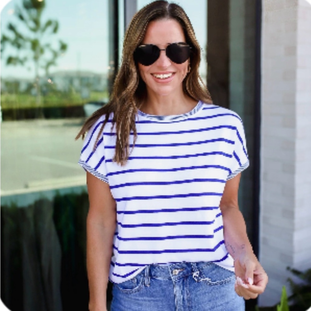 Women's Striped cap sleeve Top